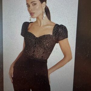 NADINE MERABI Black Jumpsuit